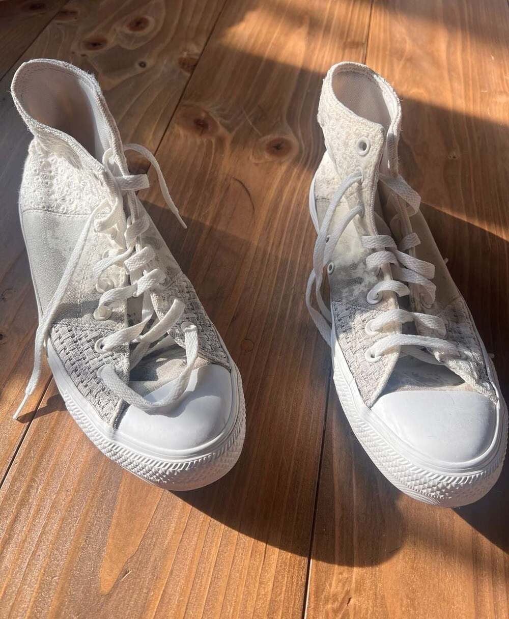 Converse All Star High Top Embroidered Lace Sneakers White Women’s Size 11